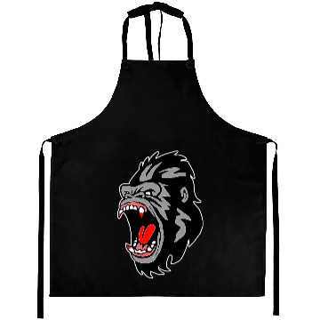 Discover Gorilla Face Angry, Primate, Ape, Monkey Aprons