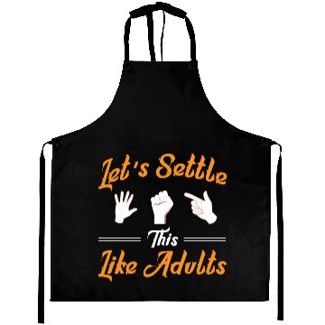 Discover Let's Settle This Like Adults! Rock Paper Scissors Aprons