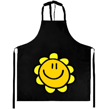 Discover happy smiling sun flower Aprons