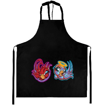 Discover bird heaven angel vs. bird hell devil Aprons