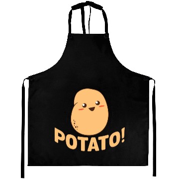 Discover Cute Potato Smiling Funny Vegetable Food Humor Aprons