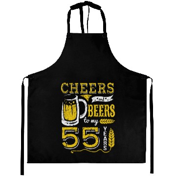 Discover Cheers and Beers 55th Birthday Gift Idea Aprons