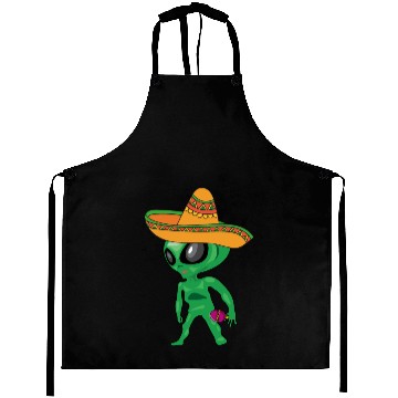 Discover VIVA MEXICO QUE PASA CINCO DE MAYO GREEN ALIEN FUN Aprons