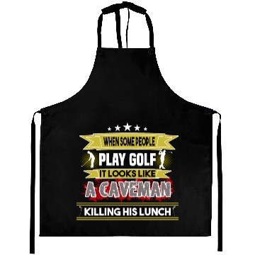 Discover play golf caveman humor golf humor funny golf gift Aprons