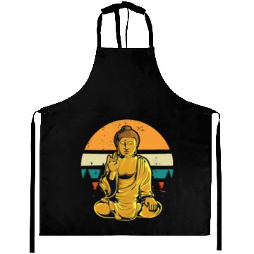Discover Retro Love Buddha Statue Gift Eastern Buddhist Rel Aprons