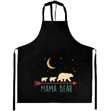 Discover Mama Bear with 2 Cubs Retro Mother's Day Aprons