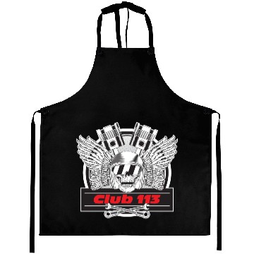 Discover Raider Skull red Logo Aprons