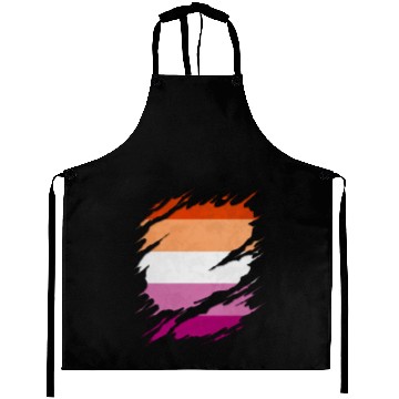 Discover Lesbian Pride Flag Ripped Reveal Aprons