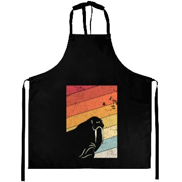 Discover Walrus Print. Retro Style Graphic Aprons