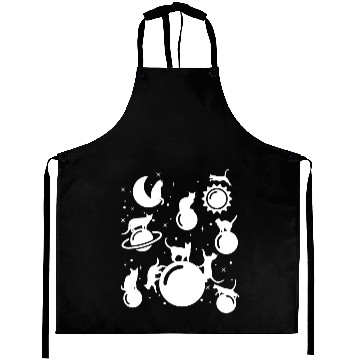 Discover Solar System Planet Funny Cat Lover Gift Aprons