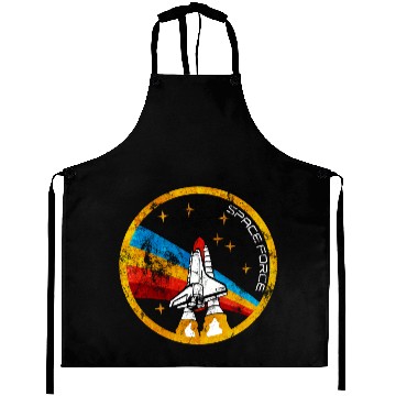 Discover Space Force Shuttle Rocket Nasa Rainbow - Vintage Aprons