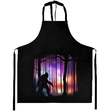 Discover Bigfoot Northern Lights - Space Galaxy Aurora Aprons