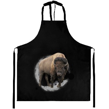 Discover Bison Buffalo Cattle Design Illustration Gift Aprons