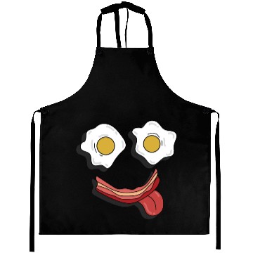 Discover Cute Funny Smiley Breakfast Yummy Bacon and Eggs Aprons
