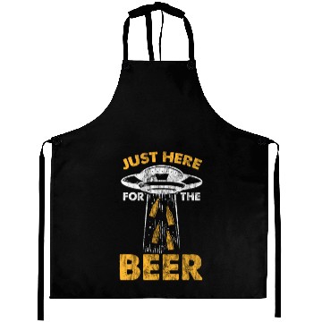 Discover Alien UFO Just Here For The Beer Vintage Aprons