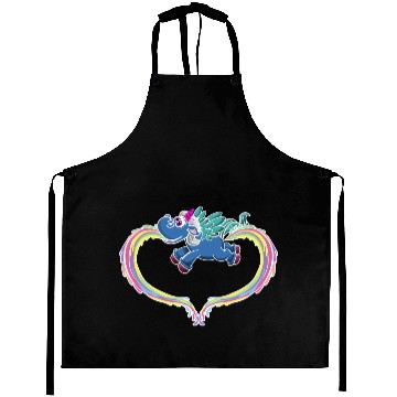 Discover cute Unicorn vomit poop rainbow heart Aprons
