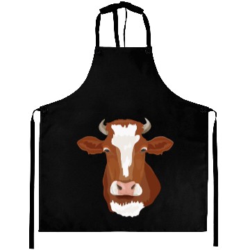 Discover Brown Cow Head Realistic Aprons