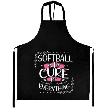 Discover Softball Player Gift Softball is the Cure for Aprons