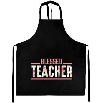 Discover Blessed Teacher Flower Religious Teaching Educator Aprons