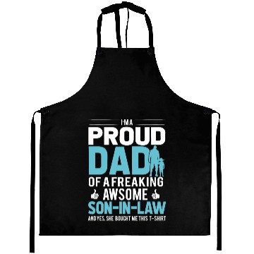 Discover Proud Dad Awesome Son in law Aprons