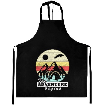 Discover adventure camping tents retro vintage gift Aprons