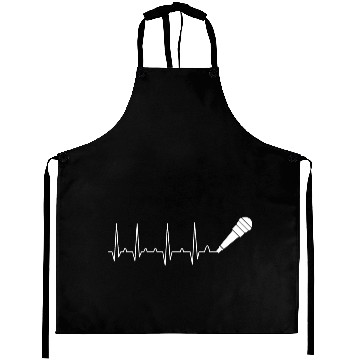Discover Microphone Heartbeat Singing Karaoke Music Lover Aprons