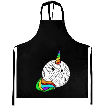 Discover knitting needle wool yarn chopping unicorn gift Aprons