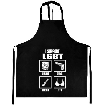 Discover I Support LGBT Liquor Guns Bacon Tits Funny Gift Aprons