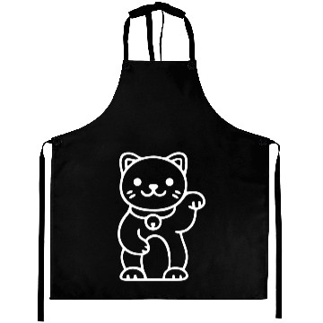 Discover Lucky Cat White Aprons