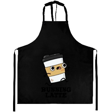 Discover Running Latte Cute Coffee Pun Aprons