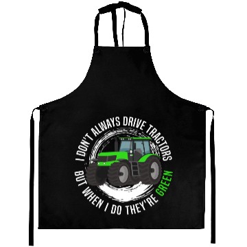 Discover Green Tractor Aprons
