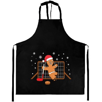 Discover Christmas Hockey Goalie Gingerbread Goal Xmas Gift Aprons