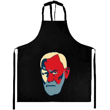 Discover Sigmund Freud Portrait - Red and Blue Aprons