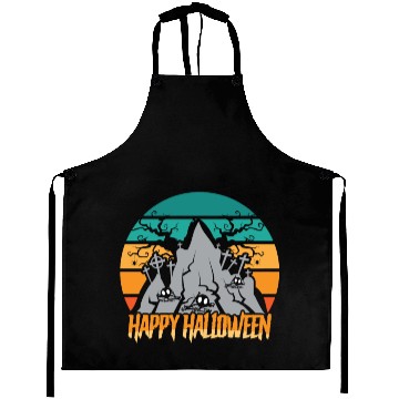 Discover Happy Halloween Mountain Horror Tombstone Aprons