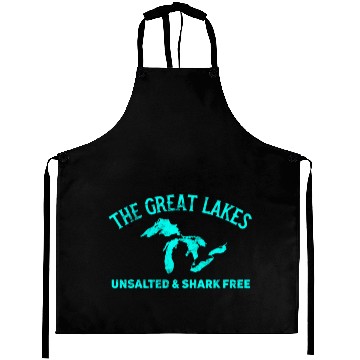 Discover The Great Lakes Unsalted & Shark Free Michigan Gif Aprons