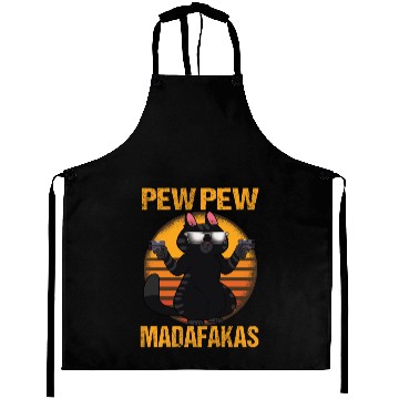 Discover Pew Pew Madafakas black cat Aprons
