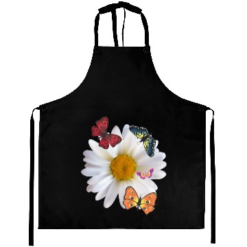 Discover White Daisy & Butterflies. Beautiful Aprons.
