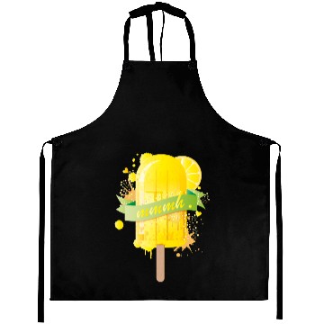 Discover Lemon yellow delicious ice cream in graffiti style Aprons