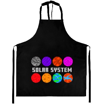 Discover Retro Pixel Solar System Aprons