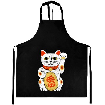 Discover Japan Lucky Cat Japanese Maneki Neko Good Luck Cha Aprons