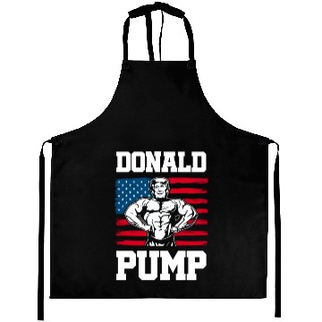 Discover Donald Pump Trump Workout Patriotic Fitness Gym Fu Aprons