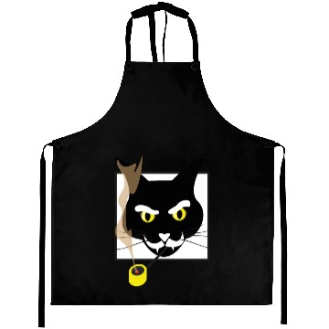 Discover Black Cat Smoking Magic Wizard Aprons