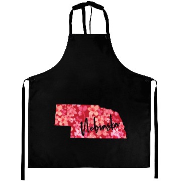 Discover Floral Nebraska State Shape Aprons