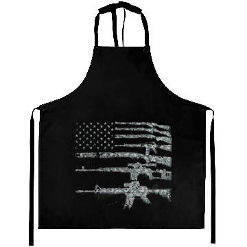 Discover Usa Guns Weapons Rifles Flag Digital Camo Gift Aprons
