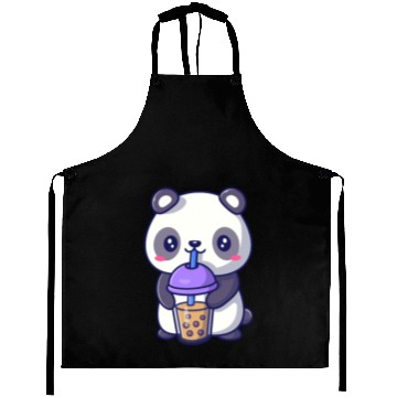 Discover Panda Bear Boba Milk Tea Funny Bubble Tea Lovers Aprons