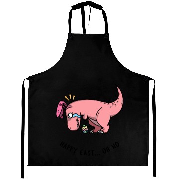 Discover Funny Easter Dinosaur Gift Happy Easter Dino Bunny Aprons