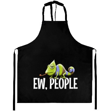 Discover Grumpy Chameleon Lovers Sarcastic Joke Ew People Aprons