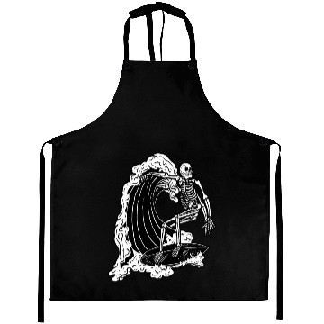 Discover Surfing Skeleton Wave Fun Graphic Aprons