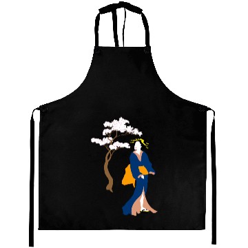 Discover Geisha and cherry blossom tree Aprons
