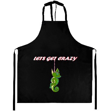 Discover lets get crazy chameleon Aprons